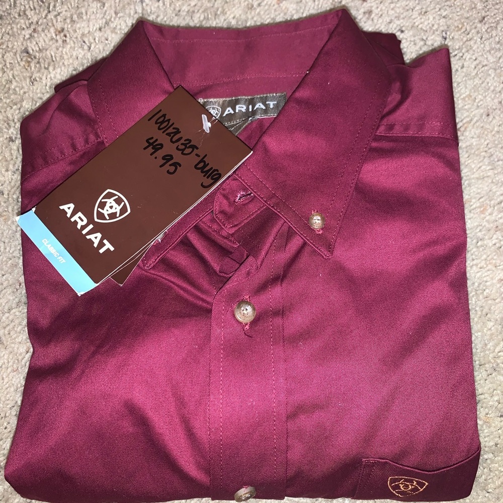 Ariat Men's Burgundy Long Sleeve Western Shirt